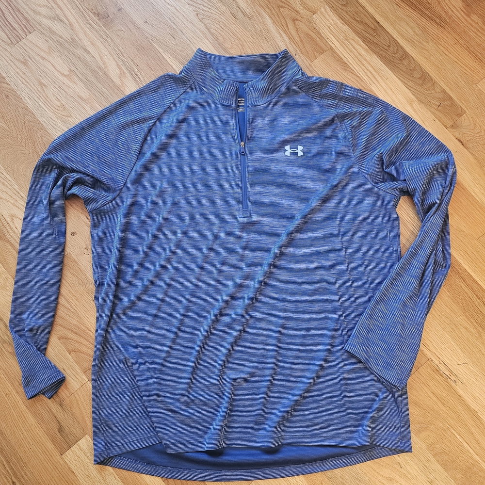 Under Armour Striped Blue Tech Tee